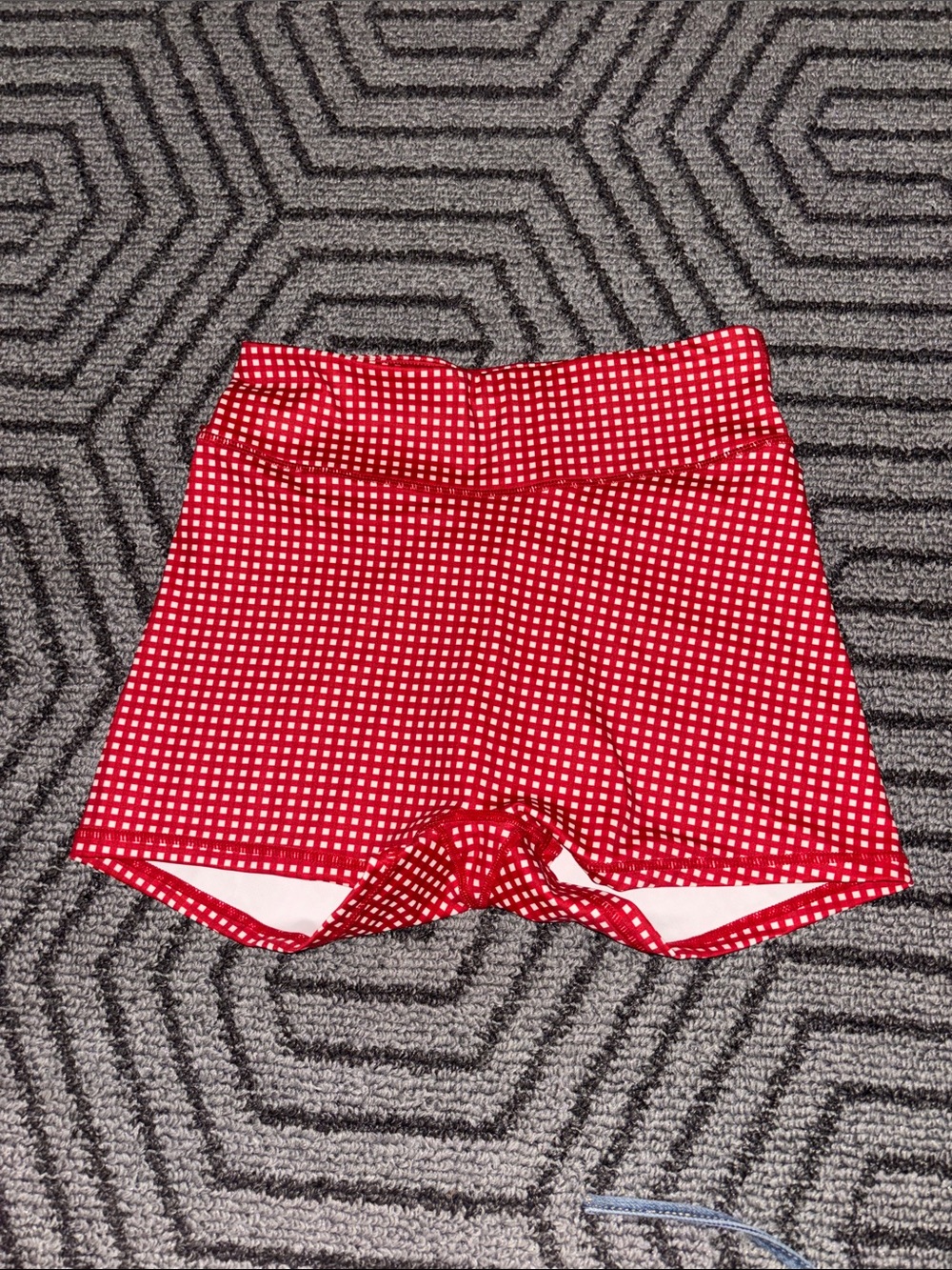Red Gingham High-Waist Women's Shorts